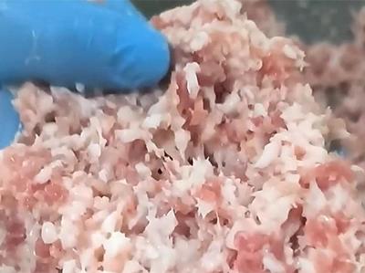 Результат измельчения мяса куттером CNMY